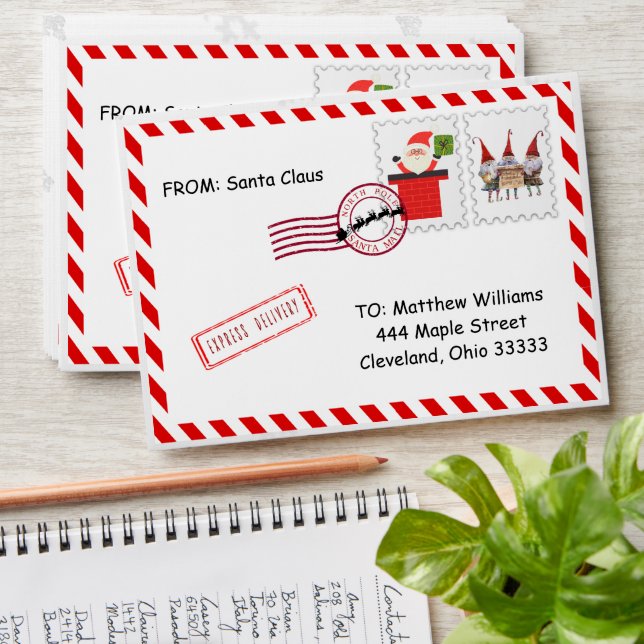 Envelope for Letters from Santa Claus (Stacked)