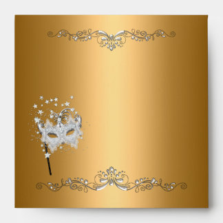 Envelope Gold Silver Mask Masquerade