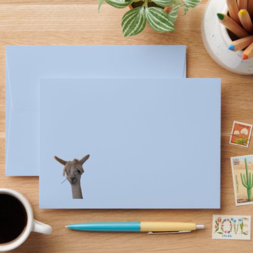 Envelope _ GRT card  _ Alpaca on Blue