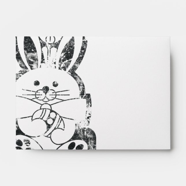 Envelope Grunge Easter Bunny Rabbit Customizable (Front)