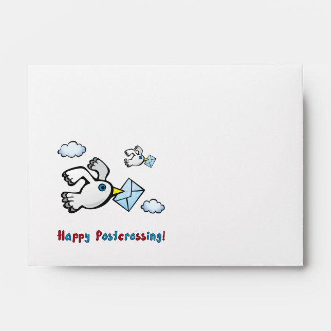 Envelope "Happy Postcrossing!" - Pigeon post (Front)