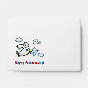 Envelope "Happy Postcrossing!" - Pigeon post