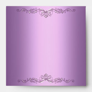 Envelope Lilac Purple Pink Silver Ornate Elegant