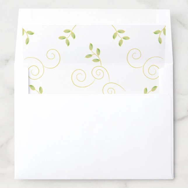 Envelope Liner "Baby Shower Gold Birds" (In Envelope)