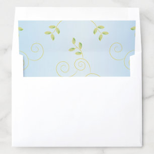 Envelope Liner "Baby Shower Gold Birds, Blue"