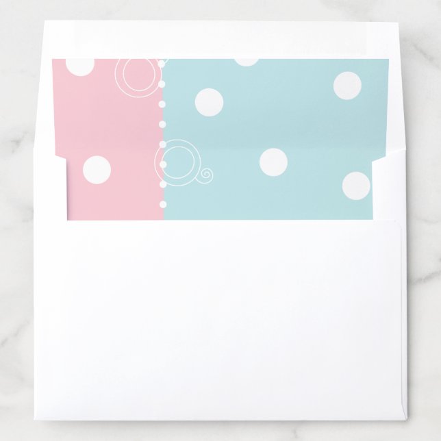 Envelope Liner "Baby Shower Peek-a-Boo, Pink-Blue" (In Envelope)
