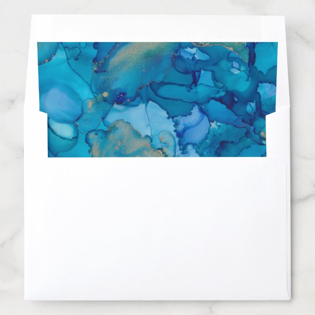 Envelope Liner "Chanukah Blues & Golds" (In Envelope)