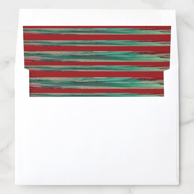 Envelope Liner "Christmas Reds & Greens Stripes" (In Envelope)