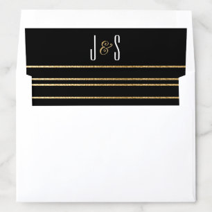 Envelope Liner Elegant Gold and Black Stripes