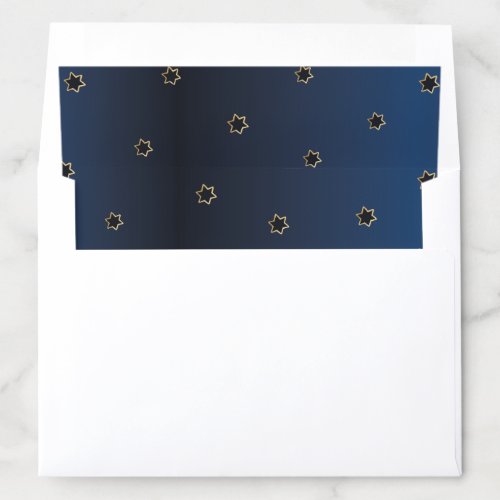 Envelope Liner Hanukkah Navy N Gold Stars