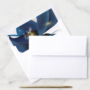 Envelope Liner - Modern Deep Indigo Blue and Gold
