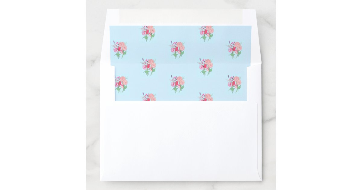 Envelope Liner with Delicate Flowers