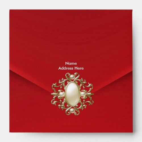 Envelope Red Velvet Pearl Jewel
