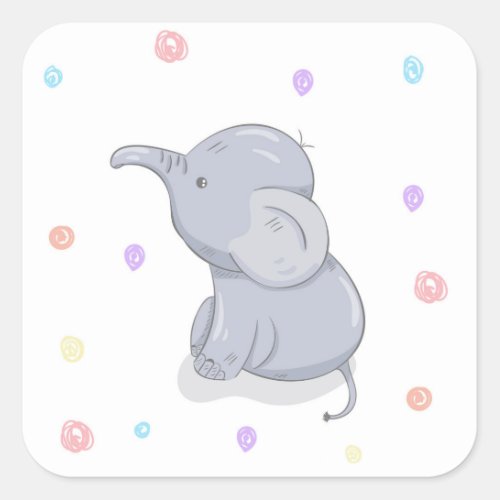 ENVELOPE SEAL   BABY SHOWER  BABY ELEPHANT