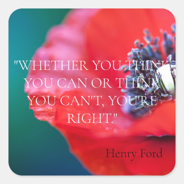 ENVELOPE SEAL  :  HENRY FORD INSPIRATIONAL QUOTE   (Front)
