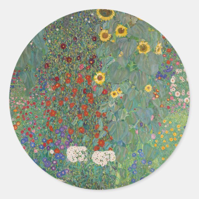 ENVELOPE SEAL : KLIMT : GARDEN WITH SUNFLOWERS (Front)