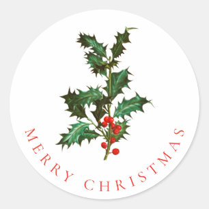 ENVELOPE SEAL : MERRY CHRISTMAS : HOLLY