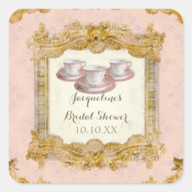 Envelope Seal Paris Palace Tea Party Bridal Shower (Front)