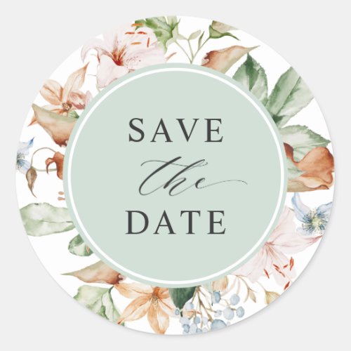 Envelope Seal Save the Date Sage Green Earth Tones