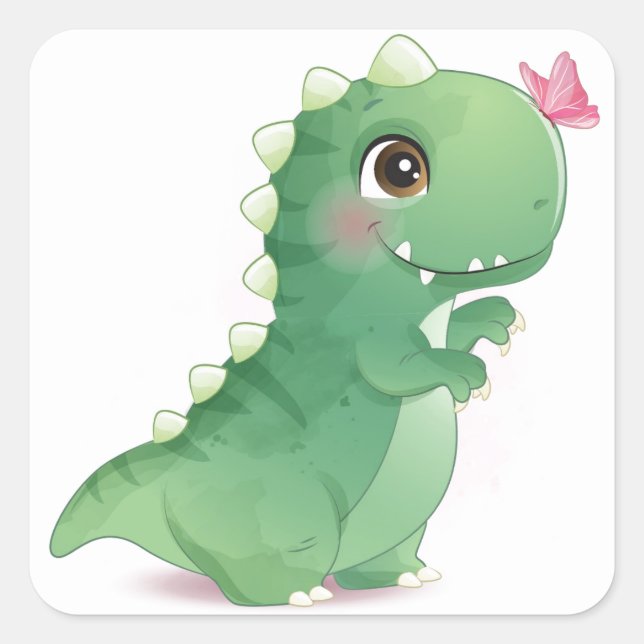 ENVELOPE SEAL STICKER : BABY DINOSAUR (Front)