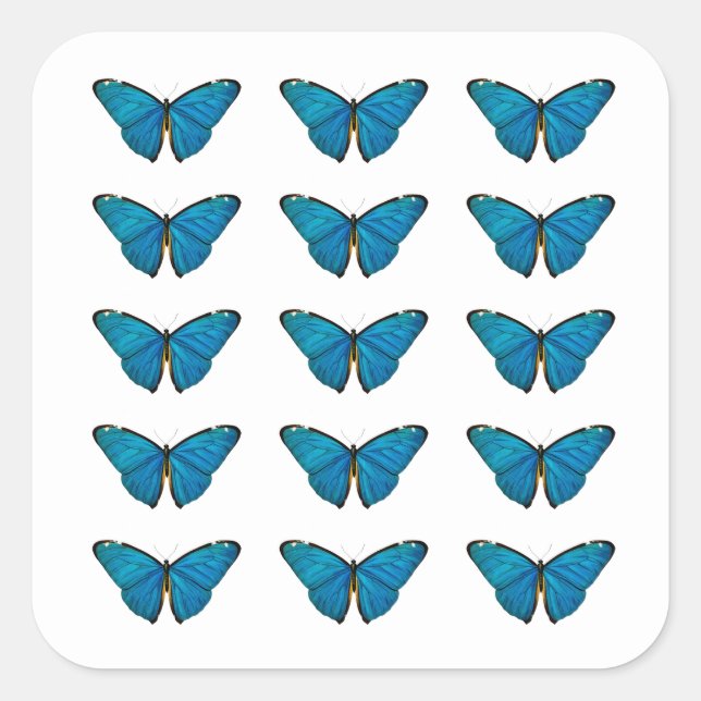ENVELOPE SEAL STICKER : BLUE BUTTERFLY (Front)