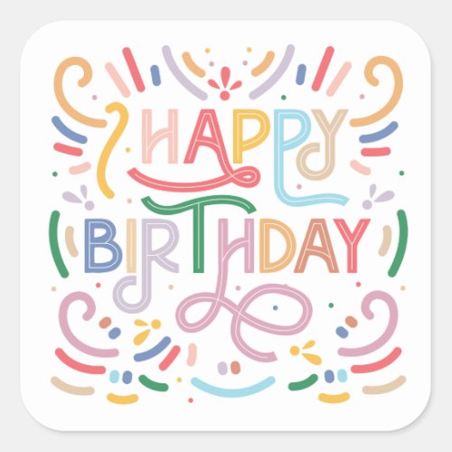 ENVELOPE SEAL STICKER   HAPPY BIRTHDAY