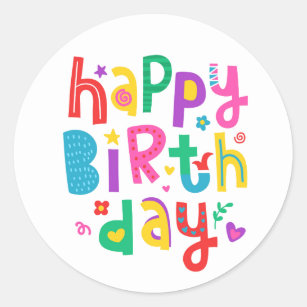 Happy Birthday Stickers For Kids Party Decor Envelope Seals Gift Packaging  Bag