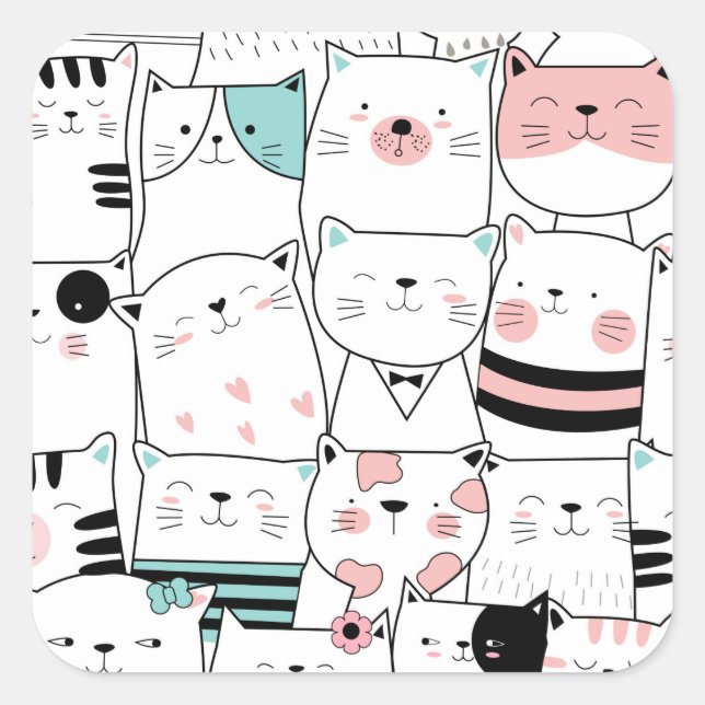 ENVELOPE SEAL STICKER : HAPPY CAT'S  (Front)