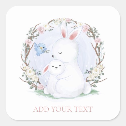 ENVELOPE SEAL STICKER  MOTHER  BABY BUNNIES