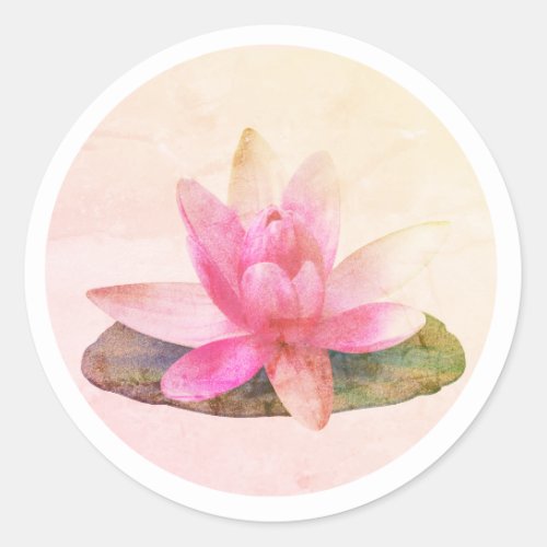 ENVELOPE SEAL STICKER  PINK LOTUS