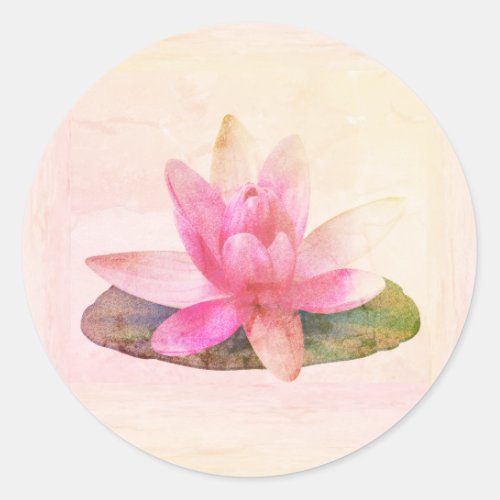 ENVELOPE SEAL STICKER  PINK LOTUS