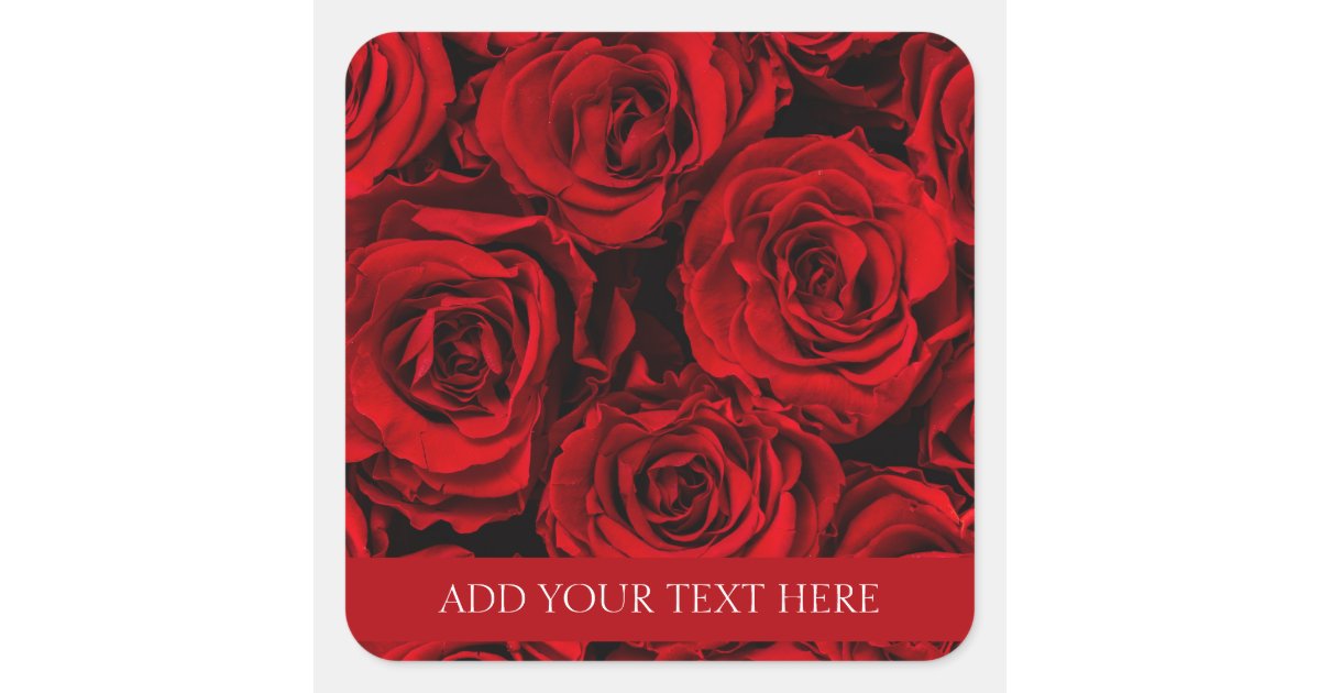 ENVELOPE SEAL STICKER RED ROSES Zazzle