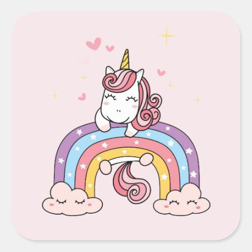 ENVELOPE SEAL STICKER  UNICORN  RAINBOW