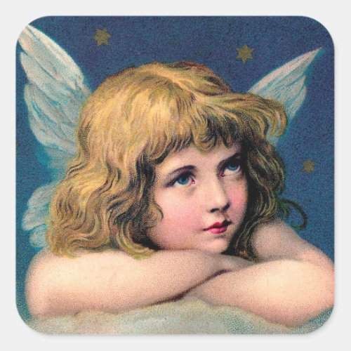 ENVELOPE SEAL STICKER  VINTAGE CHRISTMAS ANGEL