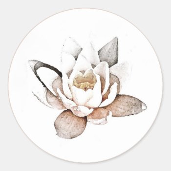 Envelope Seal Sticker : White Lotus by TINYLOTUS at Zazzle