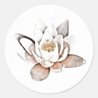ENVELOPE SEAL STICKER : WHITE LOTUS