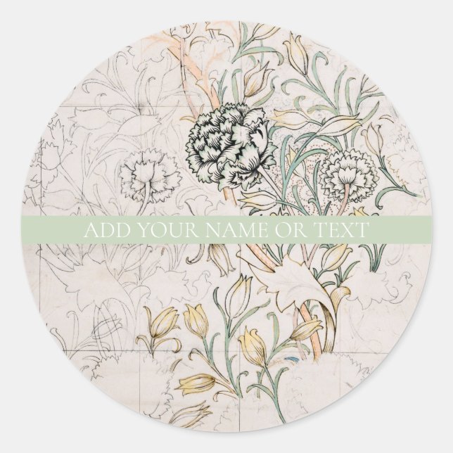  ENVELOPE SEAL STICKER : WILLIAM MORRIS : DRAWING (Front)