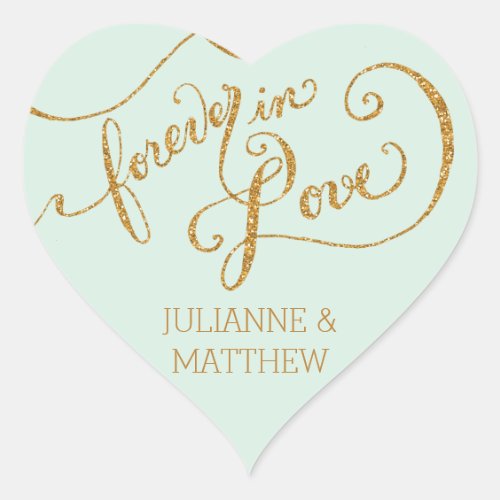 Envelope Seals Script Forever in Love Gold Glitter