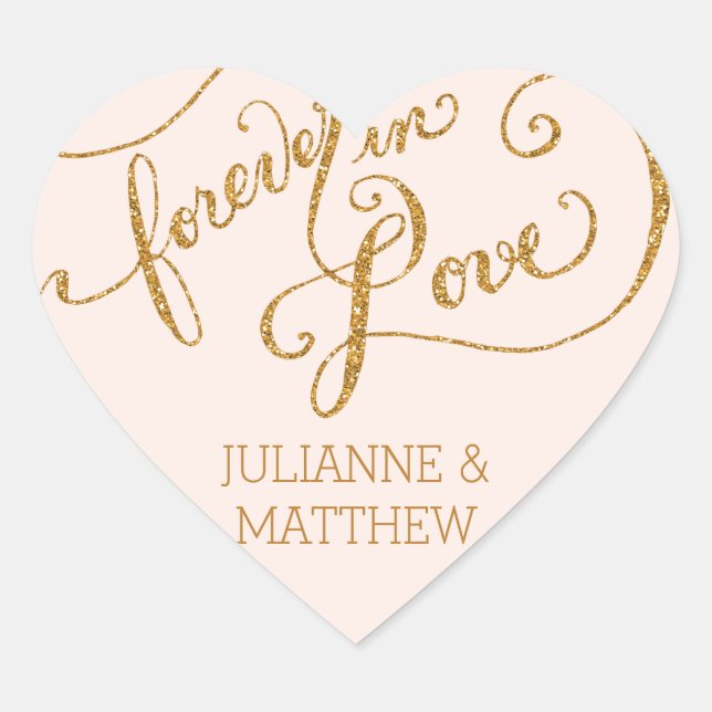 Envelope Seals Script Forever in Love Gold Glitter (Front)