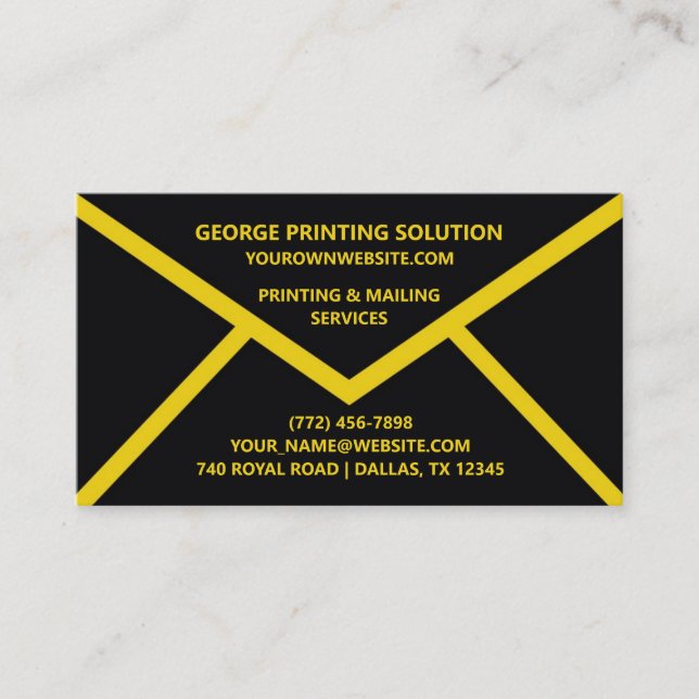 Envelope Shape Business Card Template (Front)