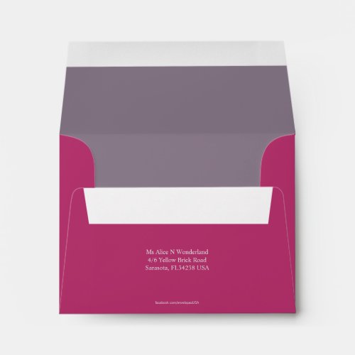 Envelope Size A2 Cranberry Pink Return Address