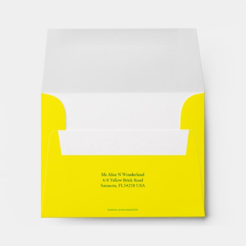 Envelope Size A2 Lemon Yellow Return Address
