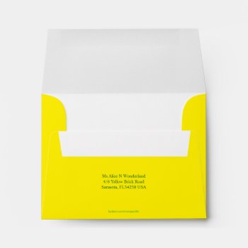 Envelope Size A2 Lemon Yellow Return Address by JustEnvelopes at Zazzle