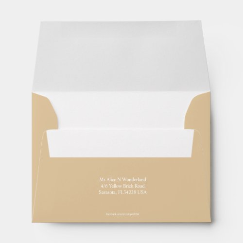 Envelope Size A6 Beige Return Address