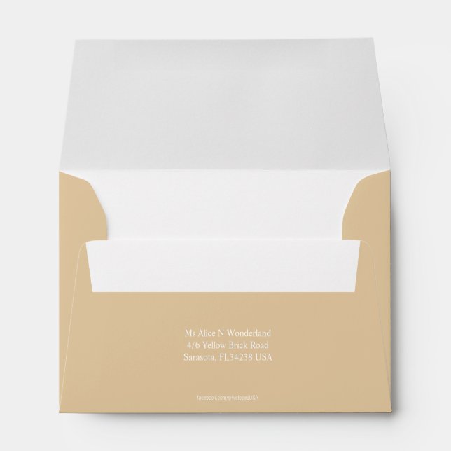 Envelope Size A6 Beige Return Address (Back (Bottom))