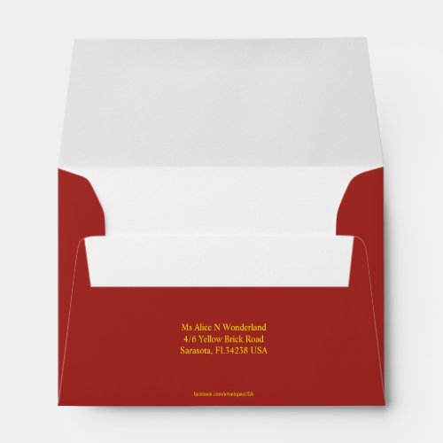 Envelope Size A6 Indian Red Return Address