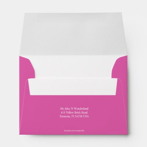 Envelope Size A6 Pink Return Address