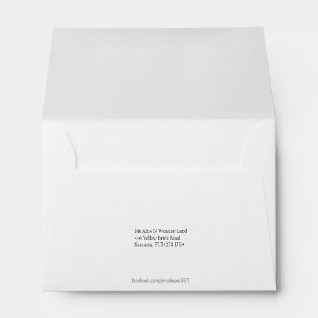 Envelope Size A6 White Return Address