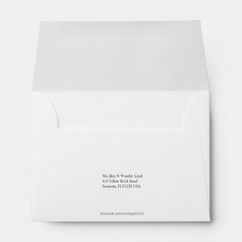 Envelope Size A6 White Return Address