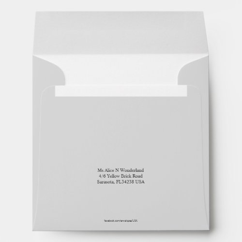 Envelope Square Light Grey Return Address